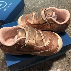 Stride Rite soft motion rose gold toddler tennis shoes. NWT in the box.